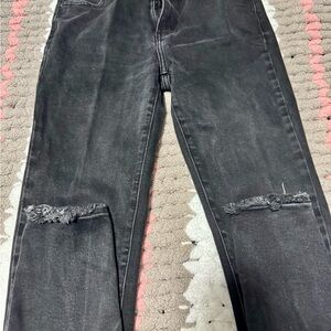 KanCan Black Distressed Straight Leg Jeans